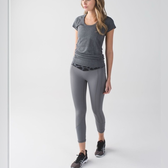 lululemon athletica Pants - Lululemon all the right places crop leggings slate leopard print waistband